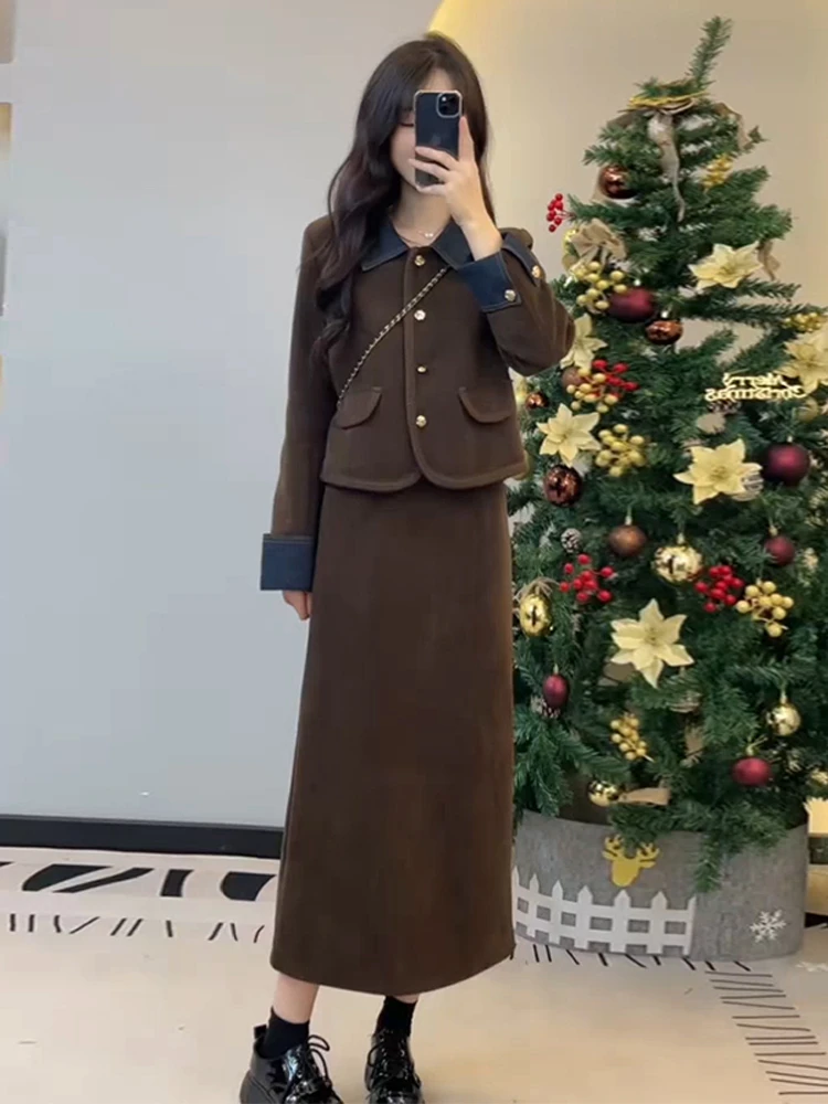 Классический комплект Sle Hepburn платье для детей новинка 2024 ранняя осень внутренняя