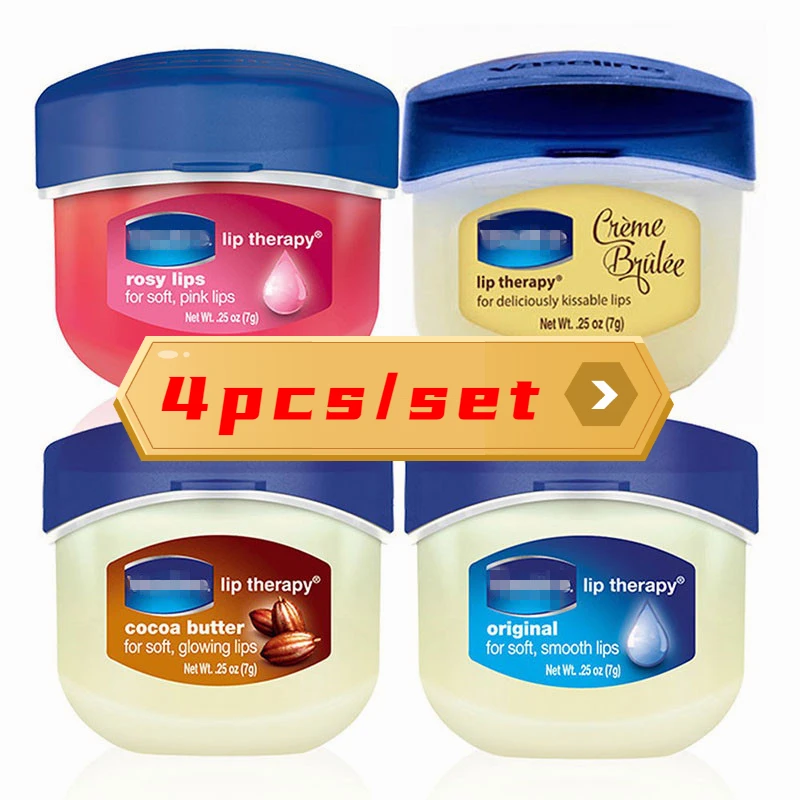 

Lip Makeup Care Vaseline Lip Therapy Petroleum Jelly Lip Balm Original Cocoa Brulee 7g 0.25 Oz Lip Care Lip Balm 4pcs/set