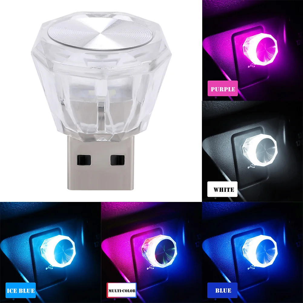 

Car Mini USB LED Ambient Light Decorative Atmosphere Lamps For Interior Environment Auto PC Computer Portable Light Plug Play