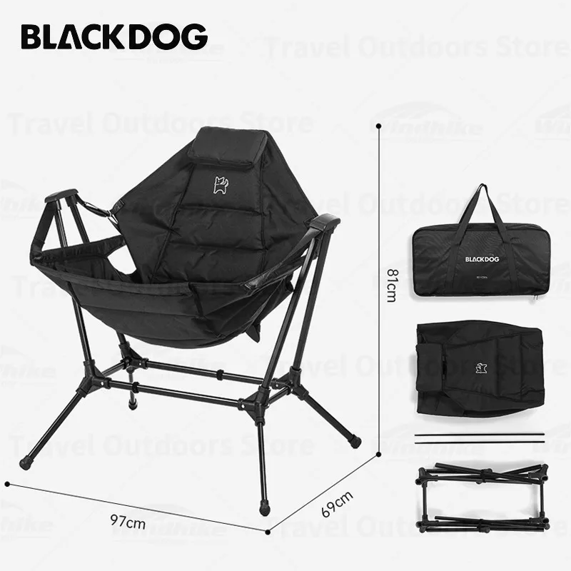 

Naturehike-BLACKDOG кемпинг кресло 160 ° регулируемая спинка 7075 Алюминиевый сплав кронштейн переносное пляжное кресло с подушкой