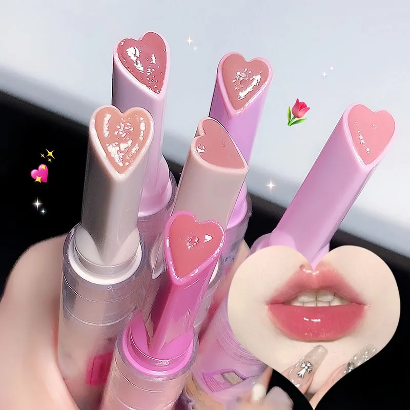 

Florette зеркальное зеркало в виде любящего сердца, твердый естественный увлажняющий летний блеск для губ, прозрачная Корейская Косметика для ...