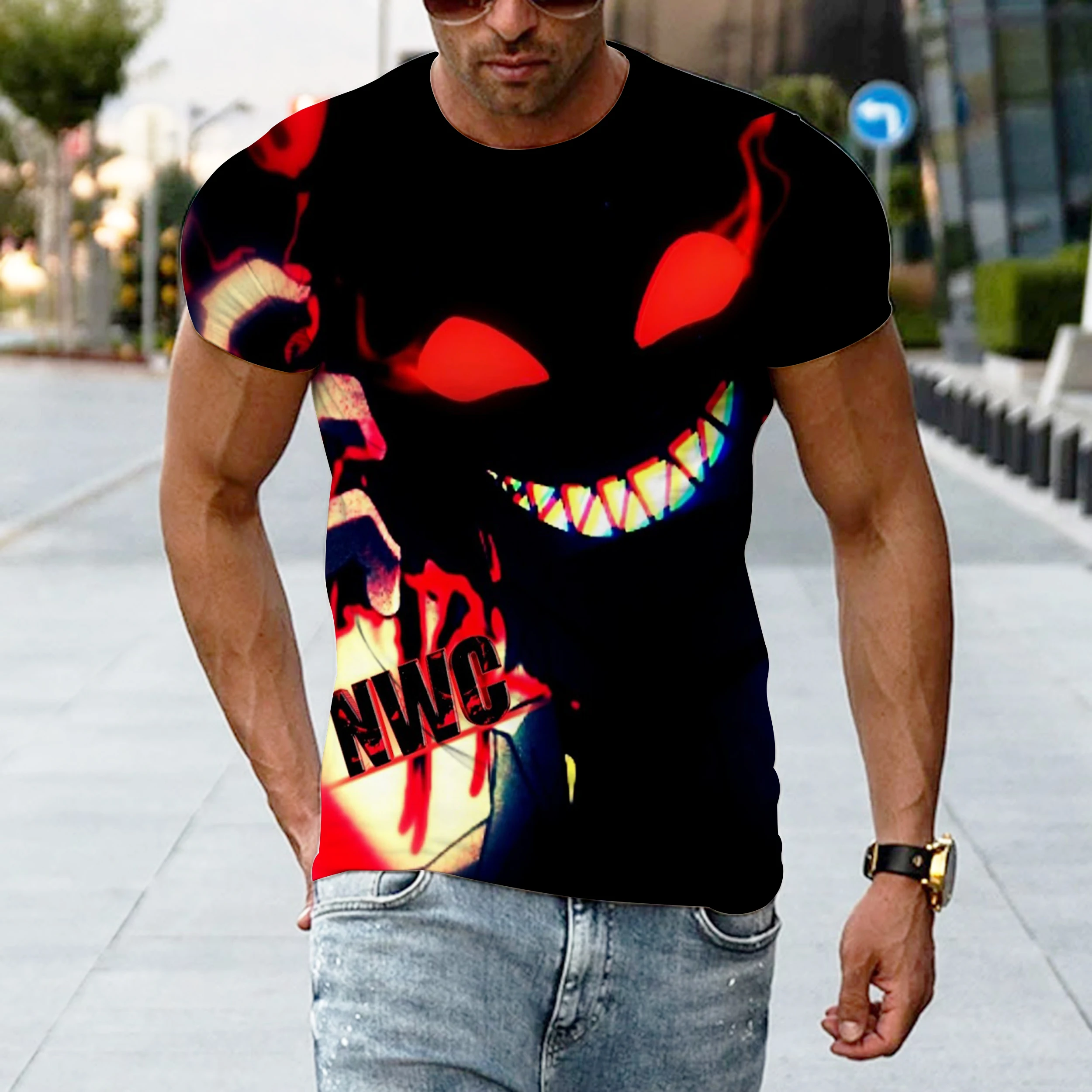 

Men's 3D Street Casual Vintage Skull Print T-Shirts Fashion Crew Neck Short Sleeve Streetwear Hip Hop T-Shirts Summer