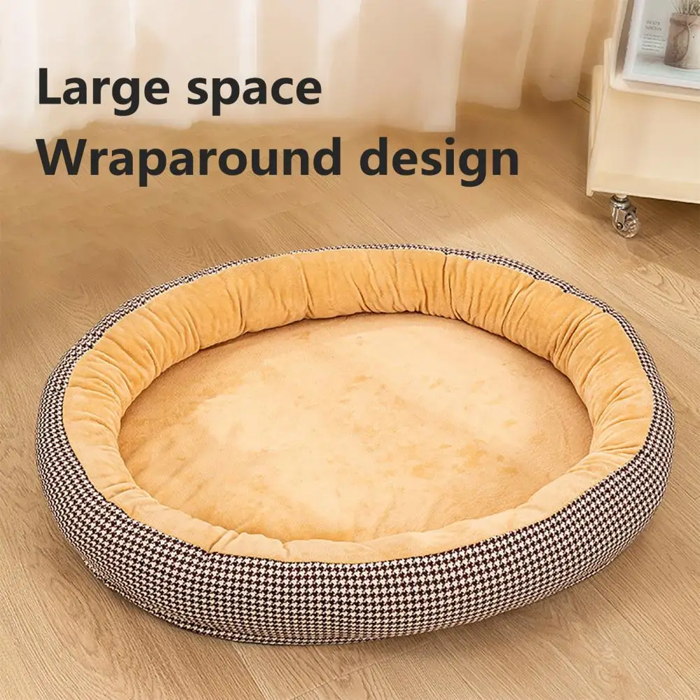 

Breathable Pet Bed Fluffy Round Donut Dog Bed with Raised Edge Anti-slip Bottom for Medium Dogs Pet Bed for Anxiety Relief Extra