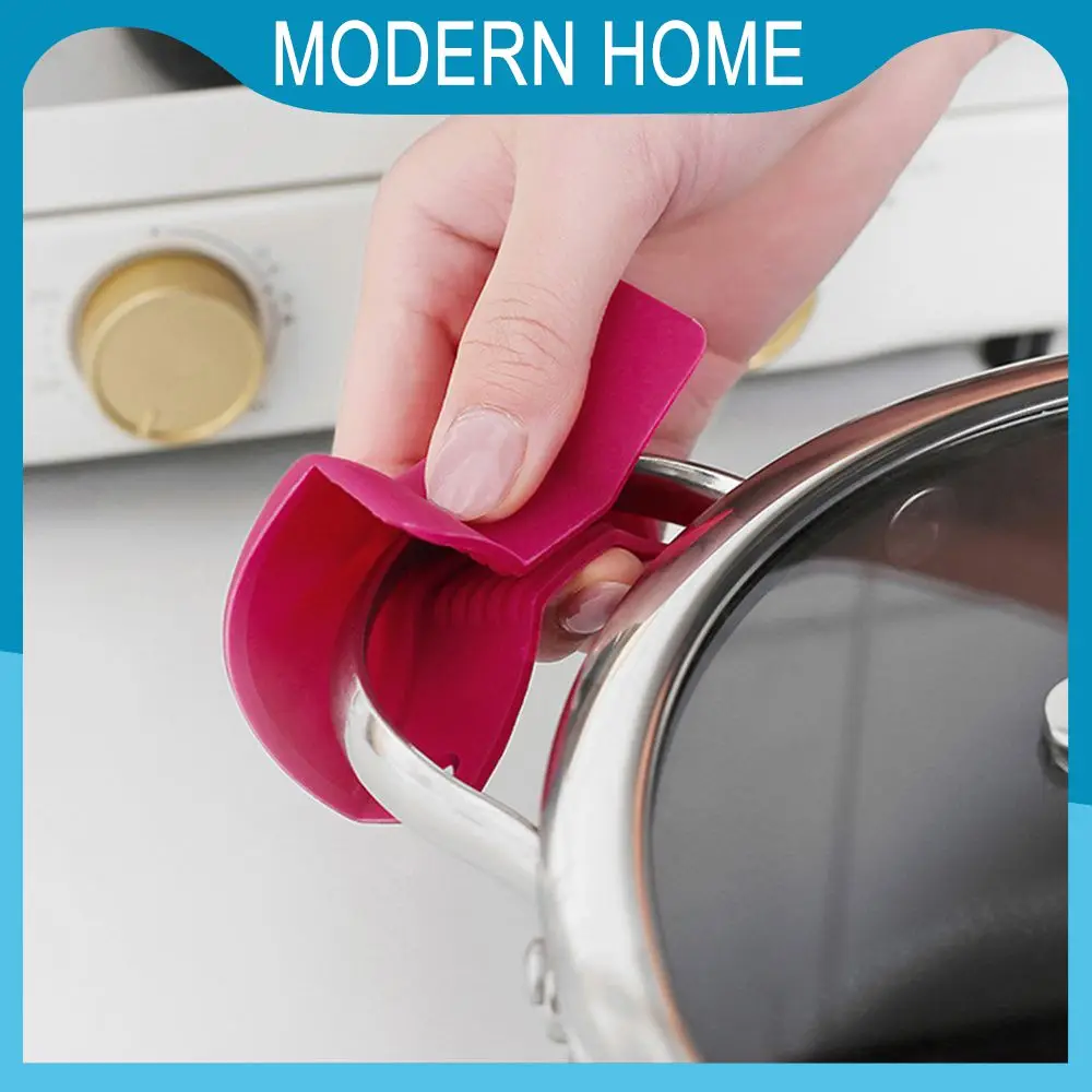 

Anti Scald Pan Handle Cover Silicone Handle Cover Bow Shape Design Creative Pot Ear Clip Kitchen Gadgets Practical Non-slip