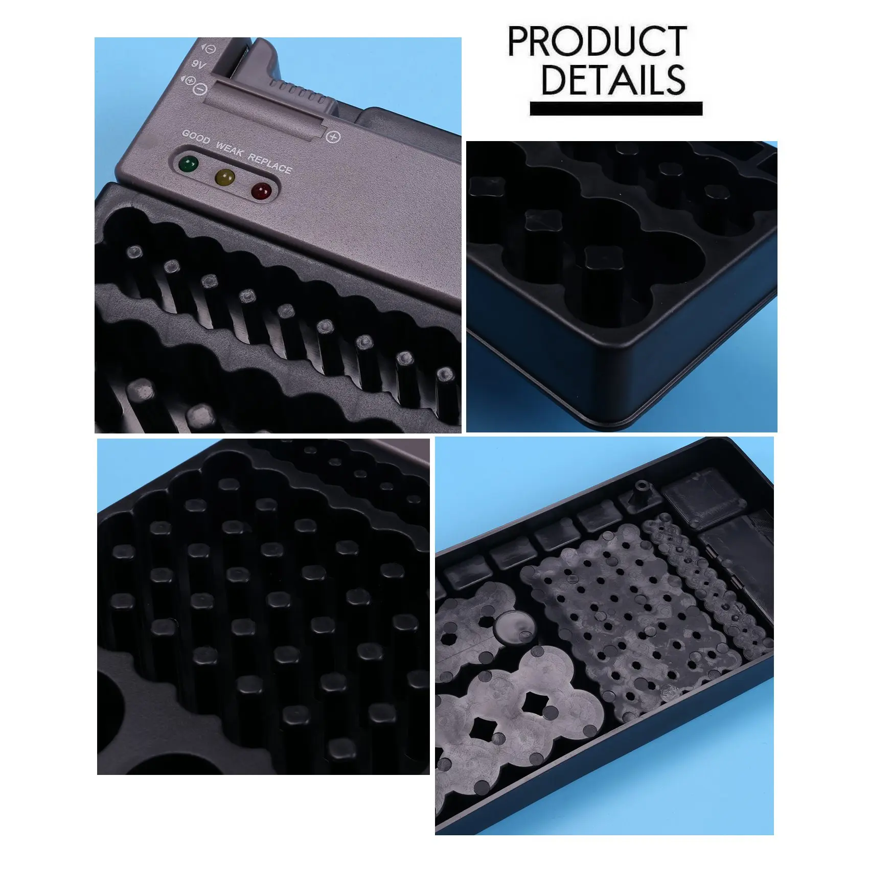 Держатель-органайзер для хранения аккумуляторов с тестером - держатель