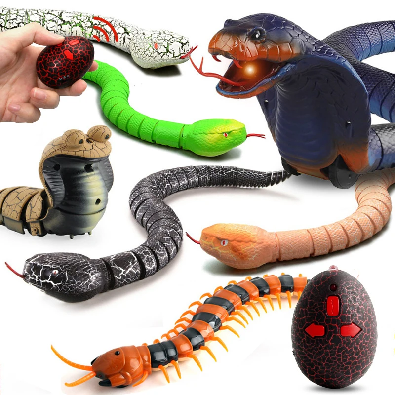 Rc Snake Robots Toys for Kids Boys Children Girl 5 6 7 8 Years Old Gift Remote Control Animals Prank Simulation Electric Cobra
