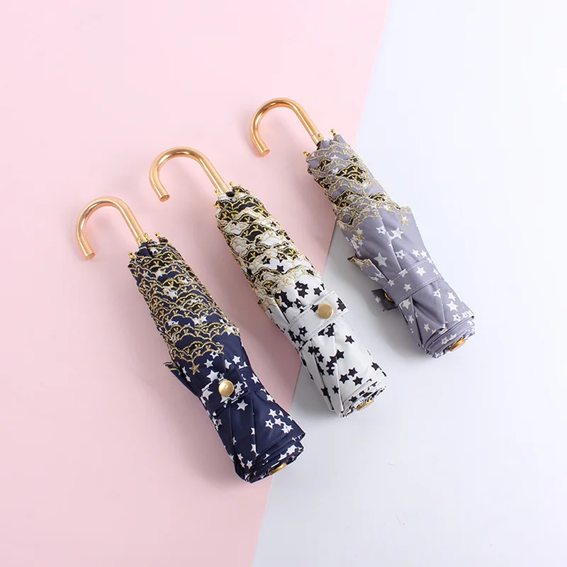 

Portable Folding Women's Beach Umbrella Parasol Outdoor Wind Resistant Shade Umbrellas Rain And Sun Parapluie Mariage Umbrellas