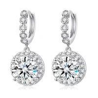 trendy 3ct 9mm d color moissanite clip earrings for women 925 sterling silver moissantie diamond earrings test positive pass