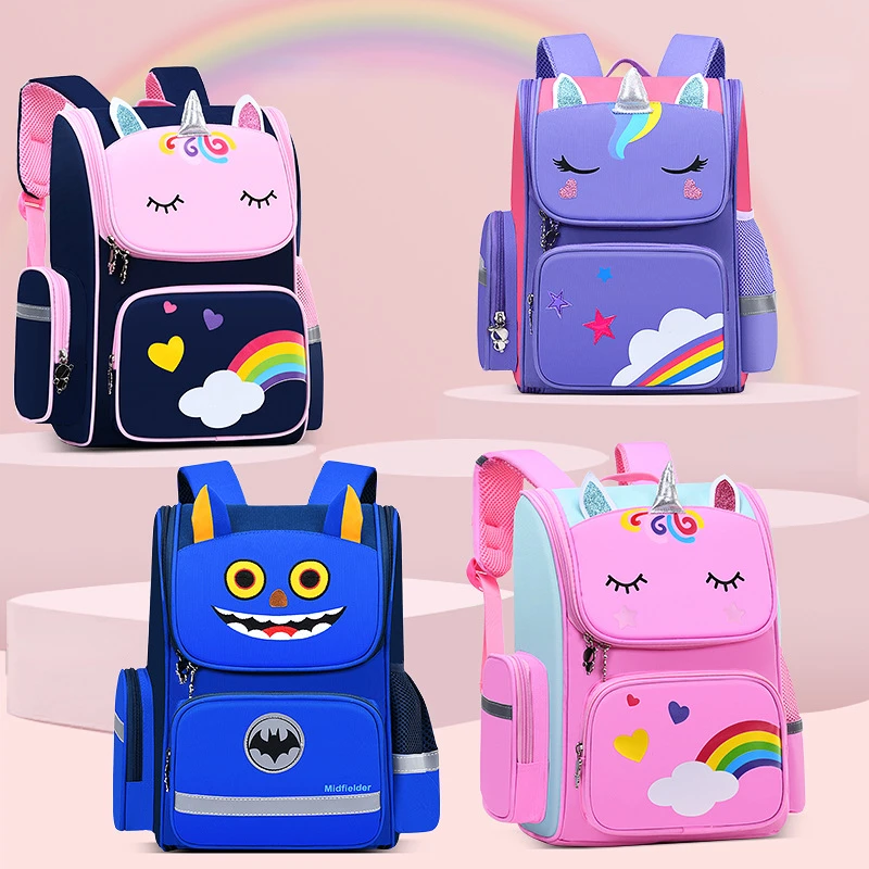 

2023 New Large Schoolbag Cute Student School Backpack Cartoon Unicorn Bagpack Primary School Book Bags for Teenage Girls Kids