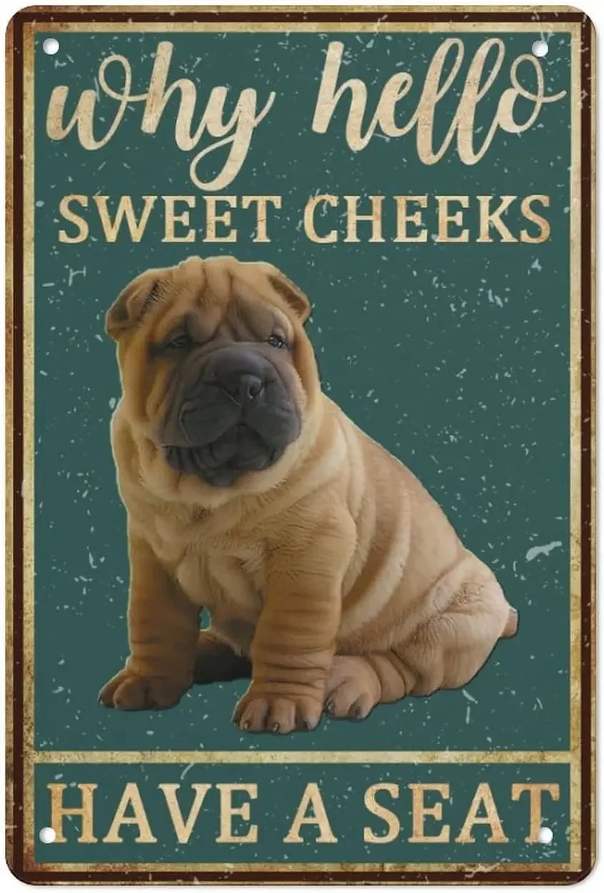 

Забавный декор для ванной комнаты, надпись Why Hello Sweet на щеках, металлический жестяной знак, Постер для ванны с собакой, надпись двора для дома, кофейной стены