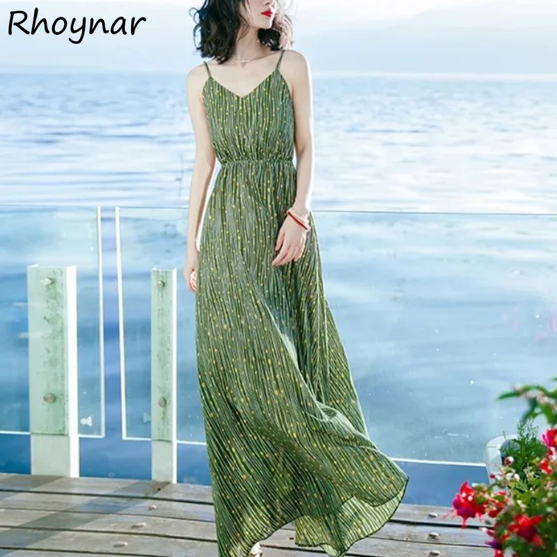 

Oversize Sleeveless Dress Women Summer Holiday Fashion S-3XL Elegant Ulzzang Leisure Sundress All-match Lady V-neck Comfortable