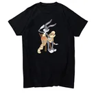 Забавная забавная футболка унисекс в стиле Багз Банни, черно-белая футболка, забавная Летняя мужская одежда