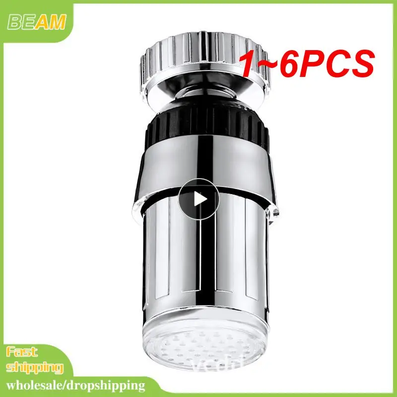 

1~6PCS Faucet Temperature Sensitive Glow 360 Degree Adjustment Faucet Hot Sales Fun Led Faucet Kitchen Accessories Water Saving