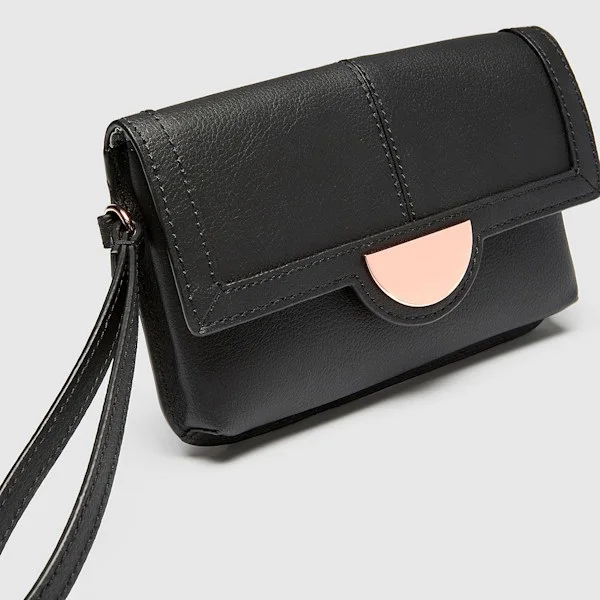 Черный Розовый Золотой торжественный клатч с логотипом ROSEGOLD кошелек сумка на