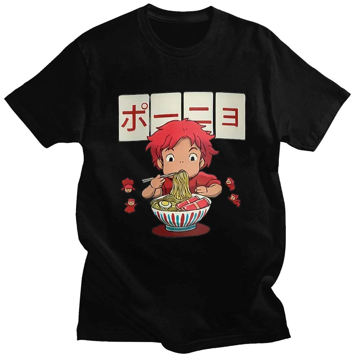 

Summer Men T-Shirt Cute Cartoon Noodles Cat Casual Ulzzang Tee Tops Punk Clothes Harajuku Vintage Cotton Print Women T Shirt