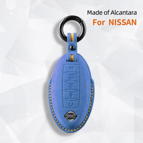 Чехол для автомобильного дистанционного ключа из алькантары для Nissan X-Trail Teana Maxima Qashqai Quest Patrol Murano Kicks NV200, корпус ключа