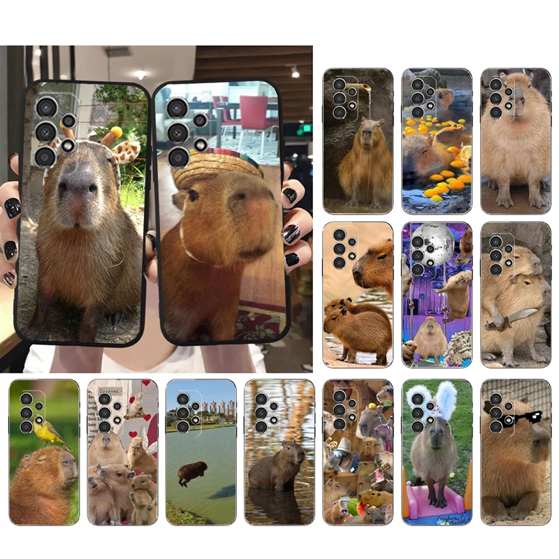 

Cute Animal Capybara Phone Case for Samsung Galaxy A73 A13 A22 A32 A71 A33 A52 A53 A72 A73 A51 A31 A23 A34 A54 A52 A53S Funda