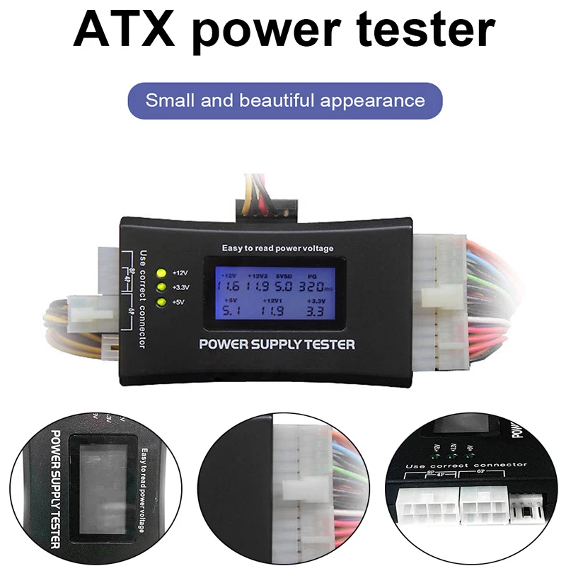 

Тестер источника питания на 20/24 контактов, диагностические инструменты, тестер источника питания на ПК, Многофункциональный тестер питания на ПК для ATX BTX ITX TFX