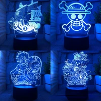 one piece anime light 3d night light atmosphere light black touch remote control bedroom decoration lamp lamps for bedroom