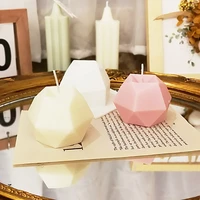 3d diamond candle silicone mold diy polygon handmade aromatherapy mould ice cube chocolate soap making tray fondant baking tools