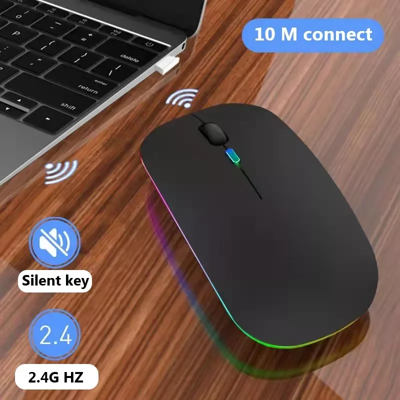 

Mouse Bluetooth RGB Rechargeable Mouse Wireless Computer Silent Mause LED Backlit Ergonomic Gaming Mouse For Laptop PC