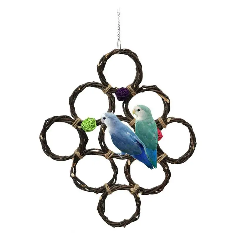 

Bird Foraging Wall Toy Parrot Swing Hanging Toy Bird Rope Climbing Net For Parakeet Cockatiel Cockatoo Conure African Grey