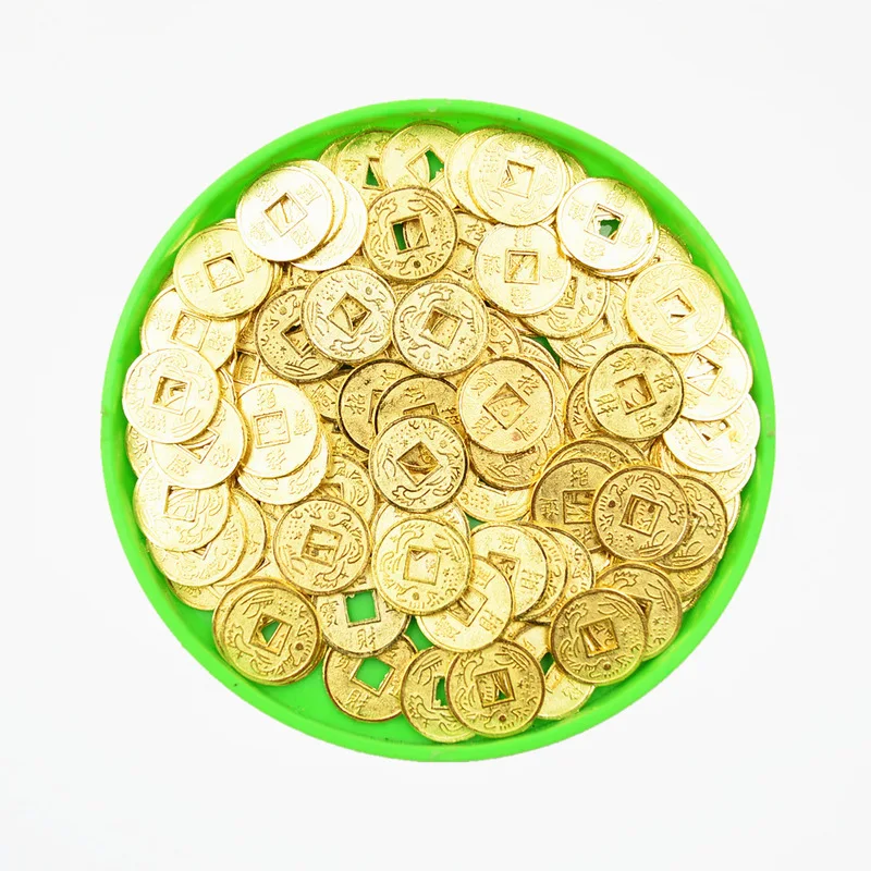 New 10/30Pcs 14mm/20mm Golden Chinese Ancient Feng Shui Lucky Coin Good Fortune Dragons Antique Wealth Money for Collection Gift images - 6