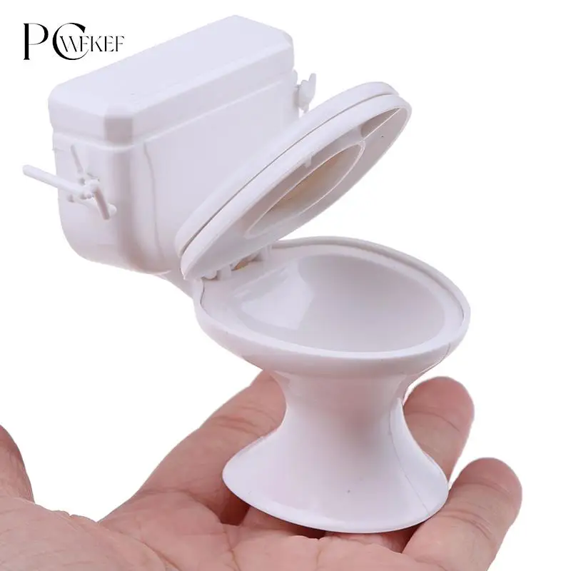 

Dollhouse Furniture Vintage Bathroom Modeling White Toilet Doll House Miniature Baby Pretend Toys Dolls Accessories