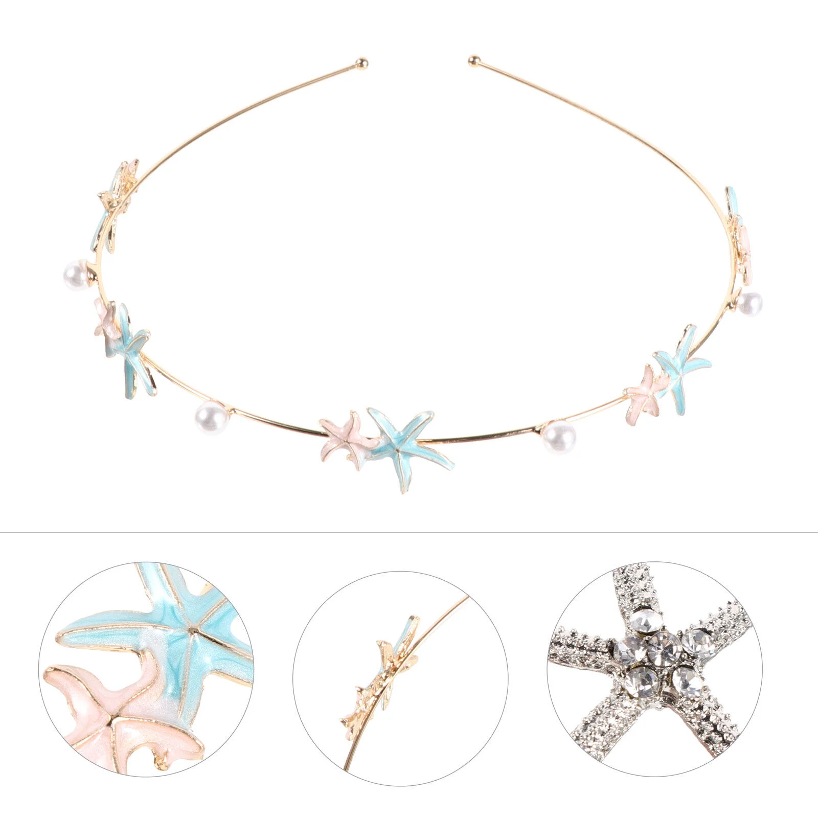 

Scarf Bride Headwear Sea Star Hair Hoop Fashion Headband Rhinestone Headdress Alloy Ornament