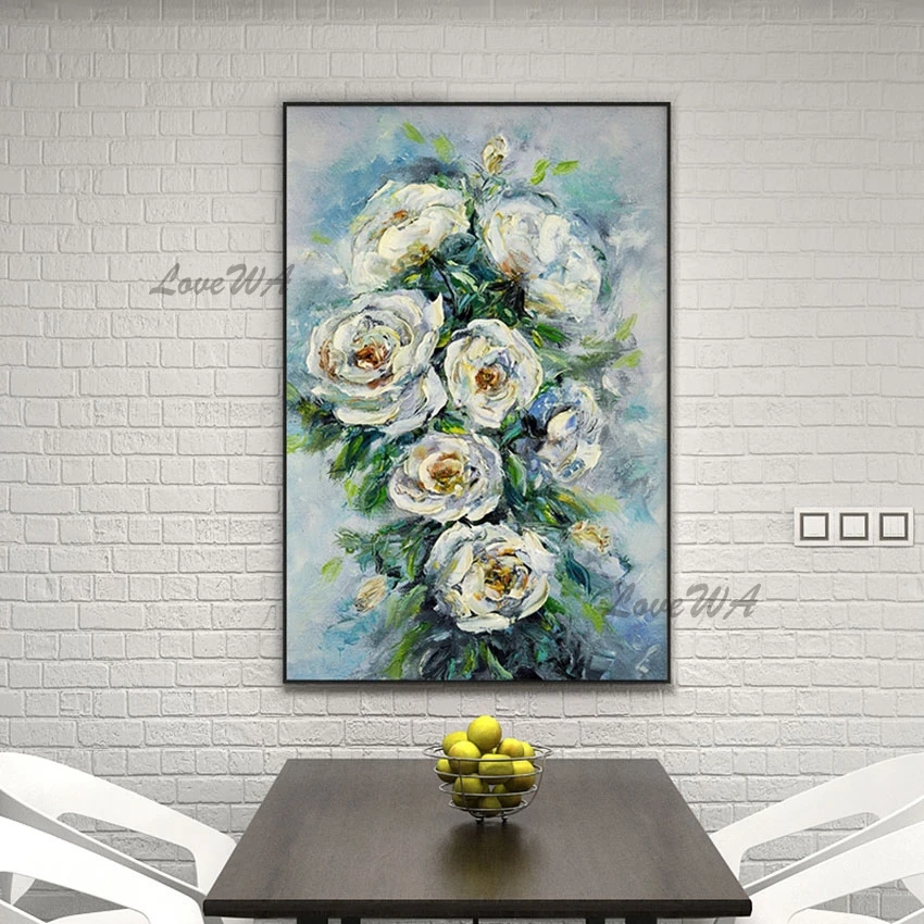 

100% Hand-painted Abstract Flower Art Oil Painting Canvas Art Wall Decor Picture For Living Room Home Designs Artwork Unframed