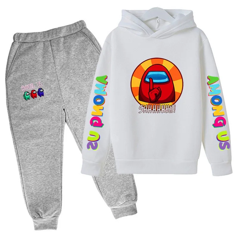 

4 5 6 7 8 9-14 Years Among Us Boys Girls Hoodies Set New Long Sleeve Sweatshirt Kids Cartoon Print Clothes Children Clothes Suit