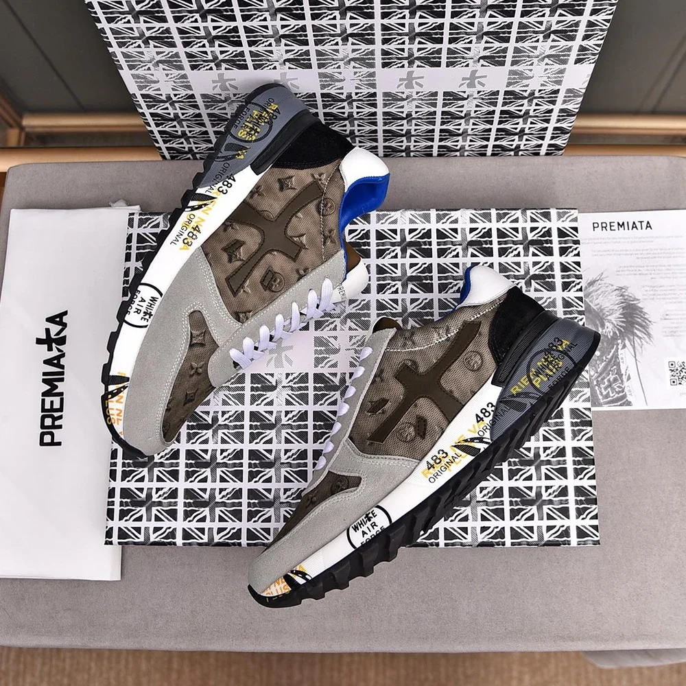 PREMIATA/мужская замшевая дышащая повседневная спортивная обувь в стиле ретро