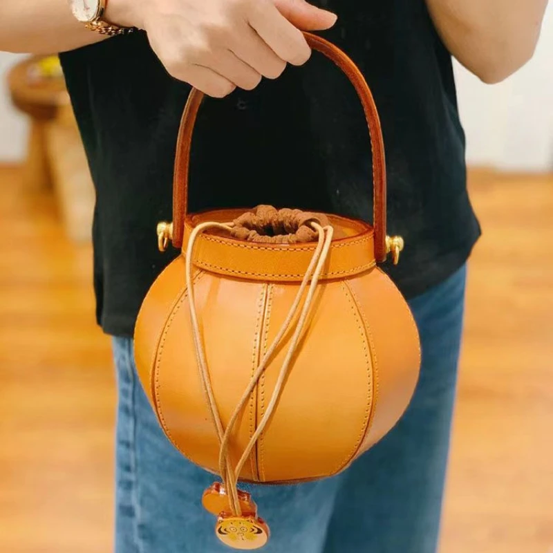 Сумка из воловьей кожи ручной работы сумка-фонарик в иностранном стиле