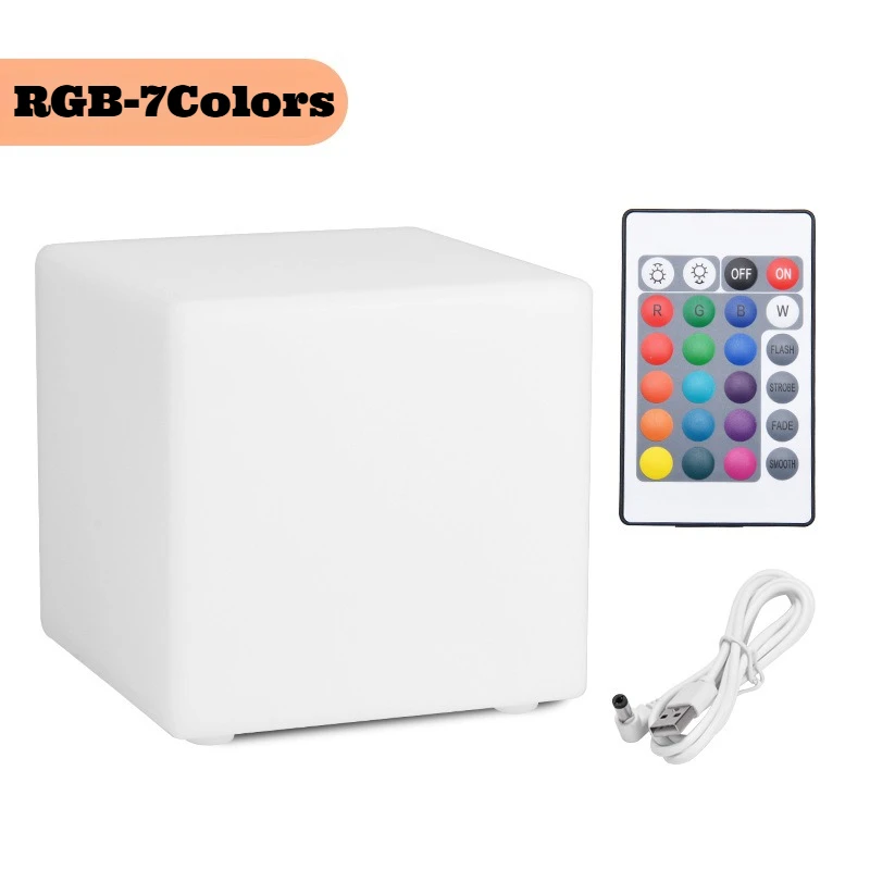 

RGB водонепроницаемый перезаряжаемый ночник-куб