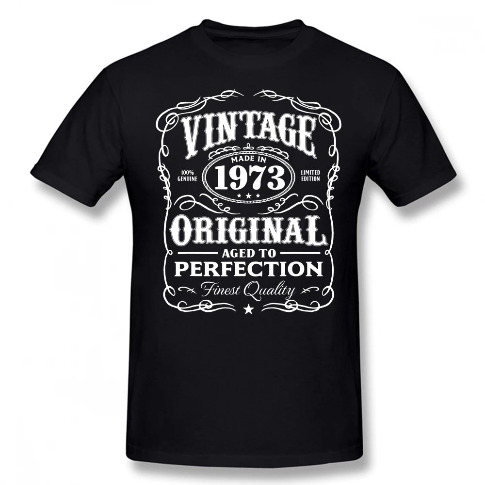 

Забавные винтажные футболки 1973 года, хлопковая уличная одежда с графическим рисунком и коротким рукавом, подарки на день рождения, летняя с...