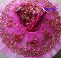 dark pink professional ballet tutu sugar plum fairy classical ballet tutu pancake dress performance platter nutcracker 9151