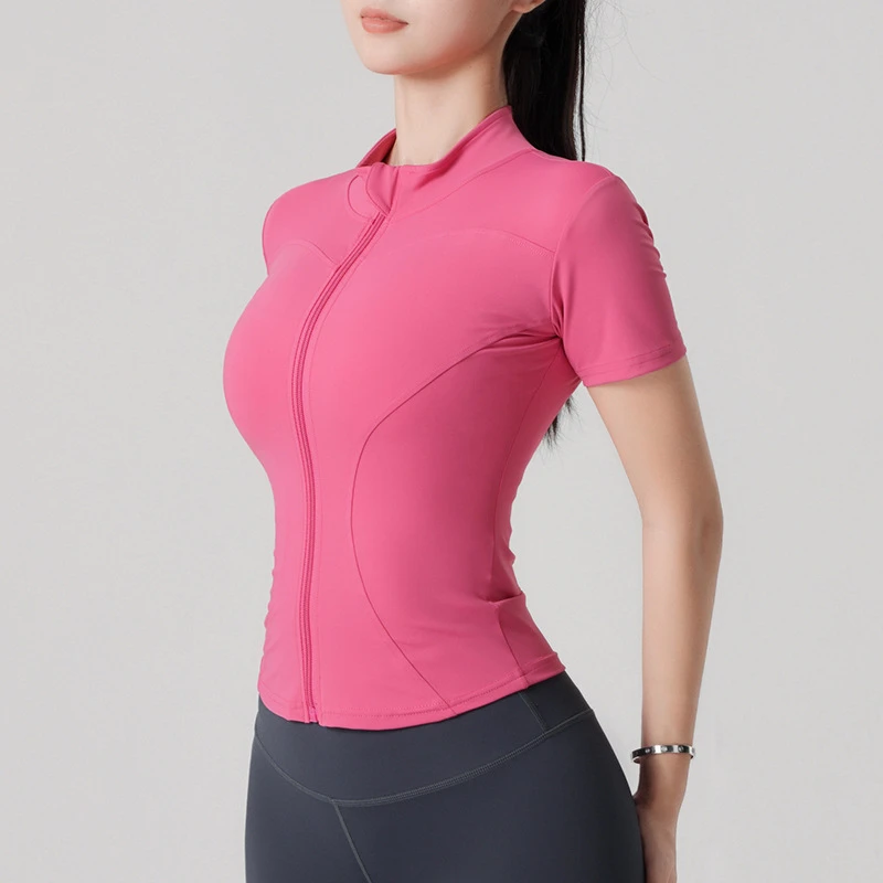 Lightweight Breathable Women Sports Short Sleeve Jacket Quick Dry Running Fitness Jacket