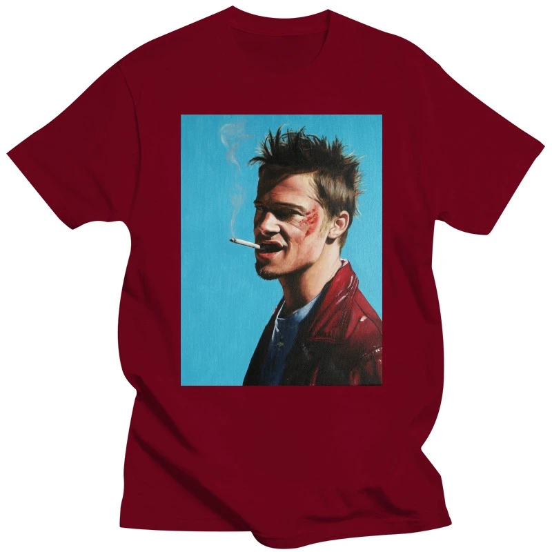 Uptown Classics Fight Club Brad Pitt Cult Film Белая футболка с круглым вырезом Топы Летняя крутая