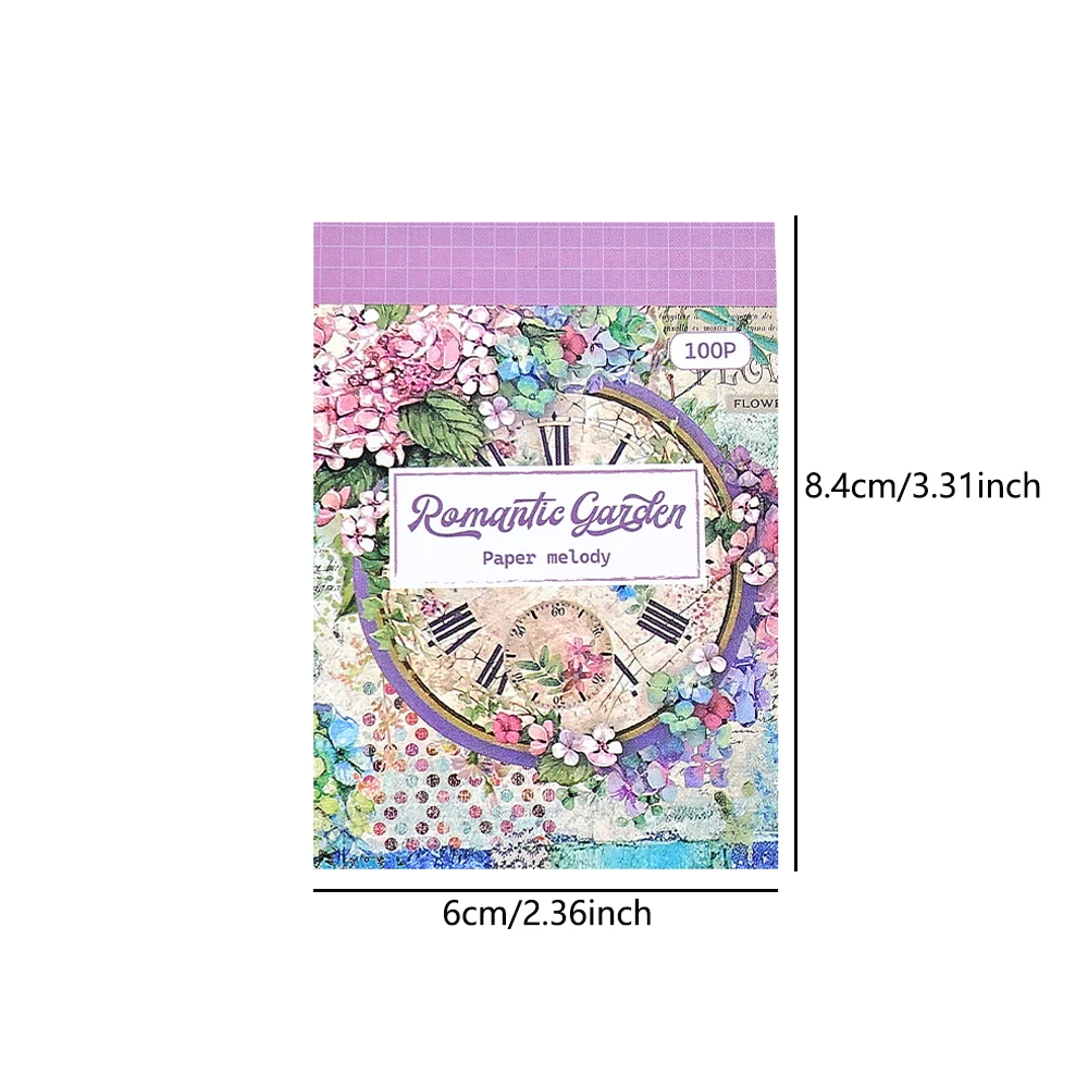 Винтажная цветочная бумага для скрапбукинга 100 листов крафт-бумаги с