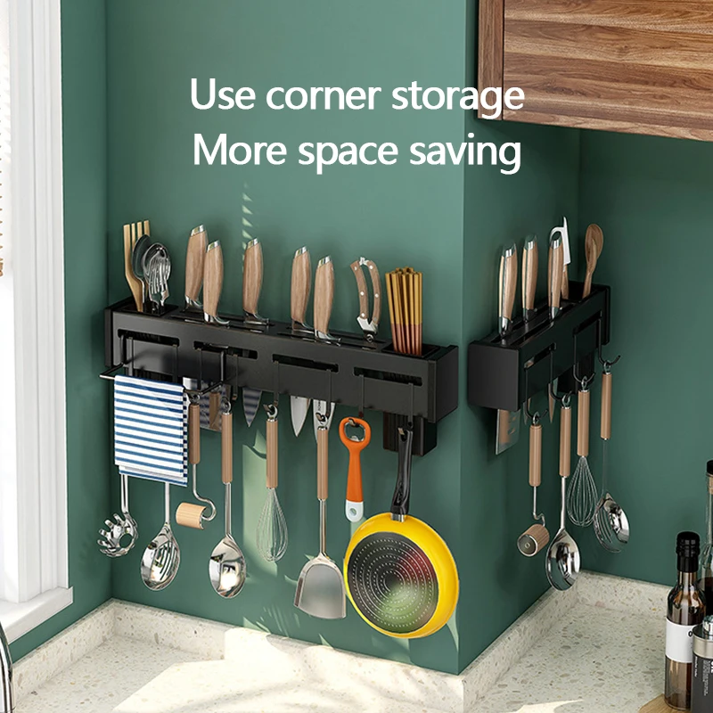 

Kitchen Accessories Organizer Free Punching Rack Knife Holder Household Multi Functional Wall-Mounted Knife Holder Storage Shelf