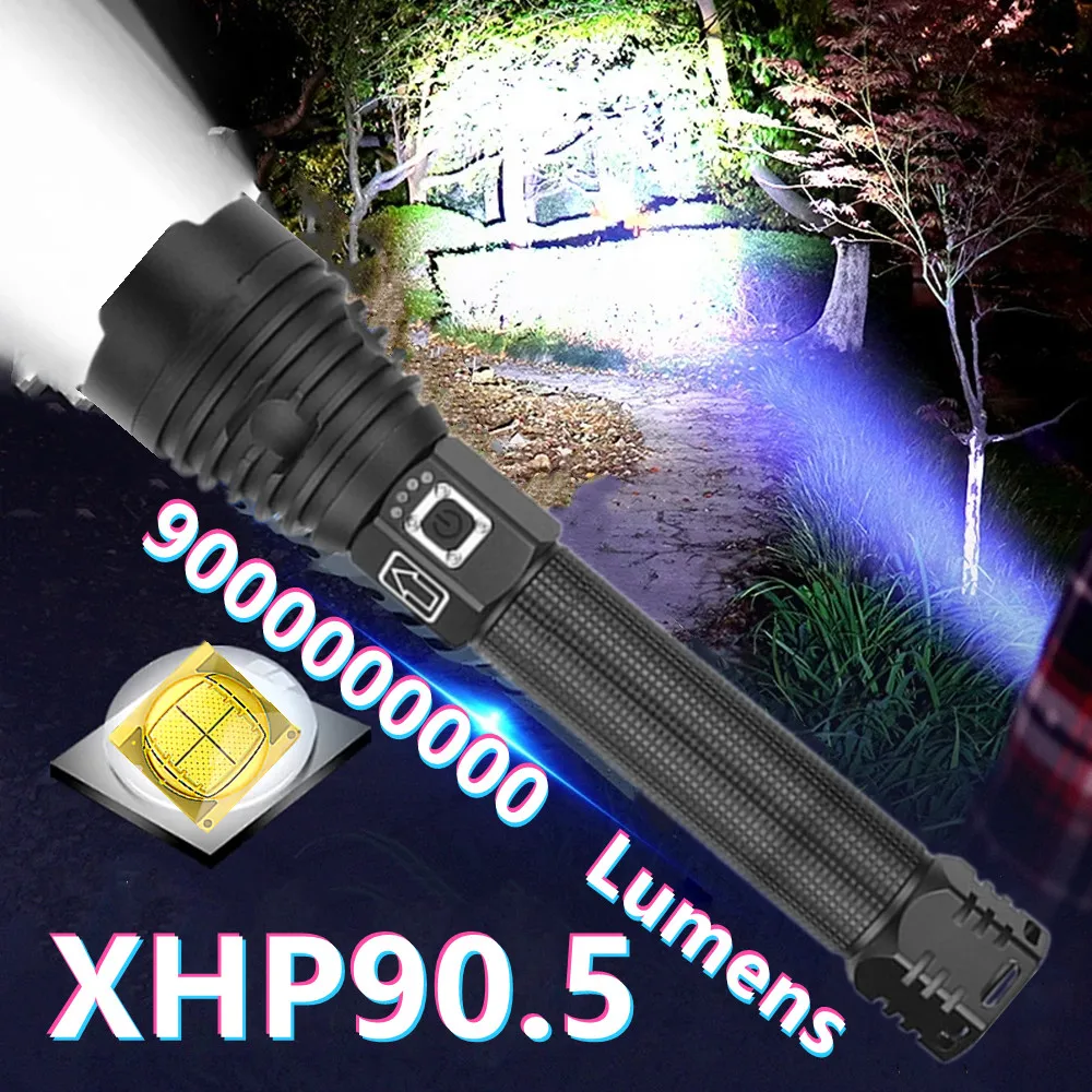 9000000LM Powerful Led Flashlight Torch Light 18650 High Power Rechargeable Tactical Flashlights Usb Camping Hunting Flash Light