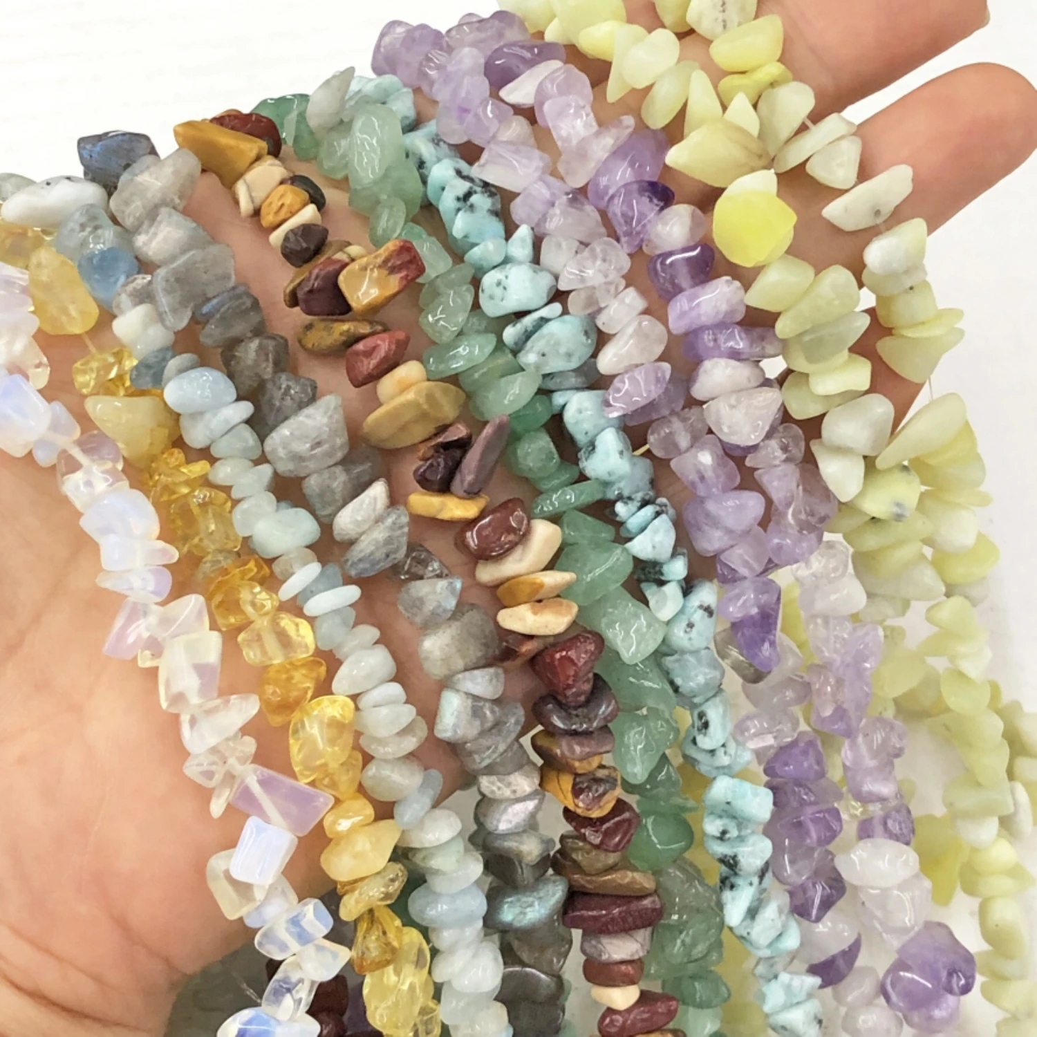

Irregular Freeform Chip Gravel Beads Natural Stone Amethysts Tiger Eye Turquoises Crystal Beads For Jewelry Making Diy Necklace