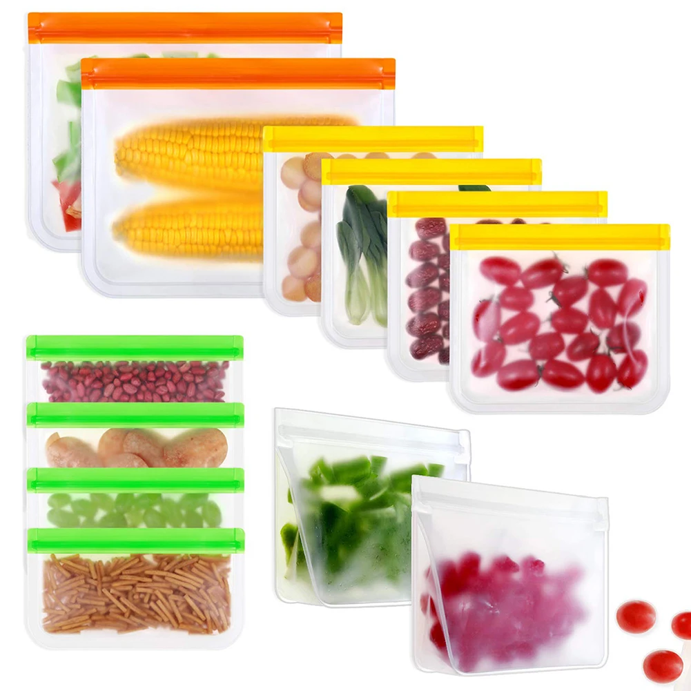 

Многоразовый силиконовый контейнер для хранения продуктов, герметичный пакет для сэндвичей, закусок, ланча, фруктов, свежих продуктов