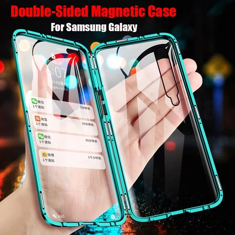 360 Magnetic Metal Adsorption Case For Samsung Galaxy S21 S20 Ultra Plus A10S A20S A12 A31 A81 A91 A41 A50 A70 A51 A71 A11 A21S