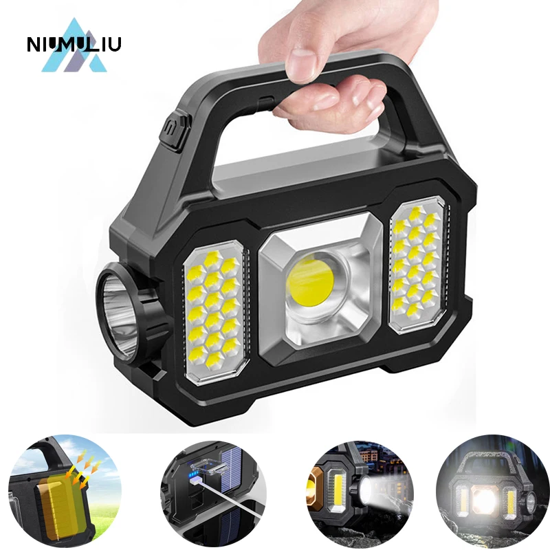 

C3 Rechargeable Camping Solar Flashlight Usb Charging Portable Powerful Lantern Waterproof Lights 6 Gears Torch Light For Hiking