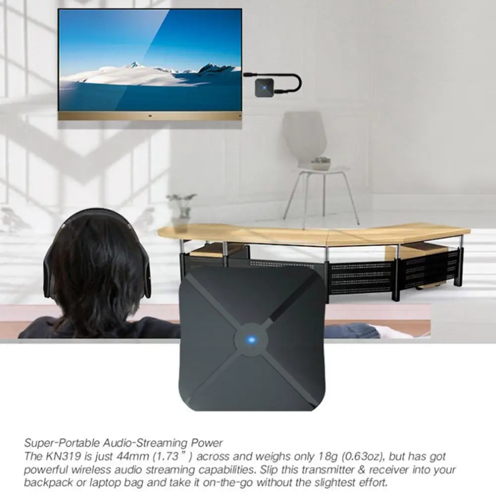 

Real Stereo Bluetooth -compatible 4.2 Receiver Transmitter Bluetooth Wireless Adapter Audio With 3.5MM AUX For TV MP3 PC G7U6