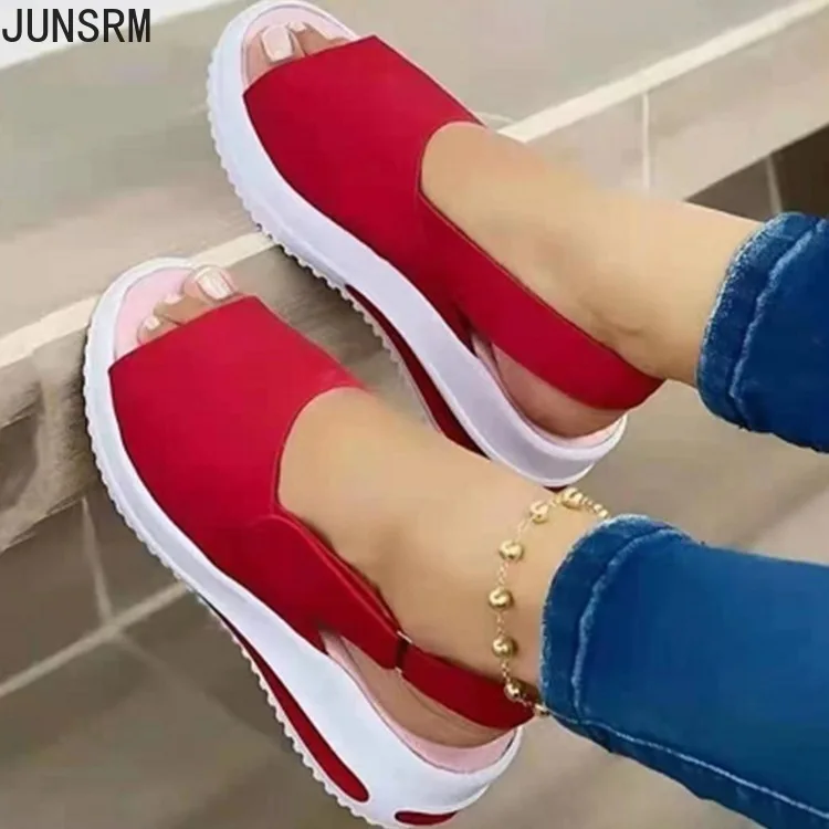 

Women Flat Sandals 2022 New Casual Open Toe Beach Platform Shoes Fashion Soft Stitching Comfortable Walking Ladies Footwear