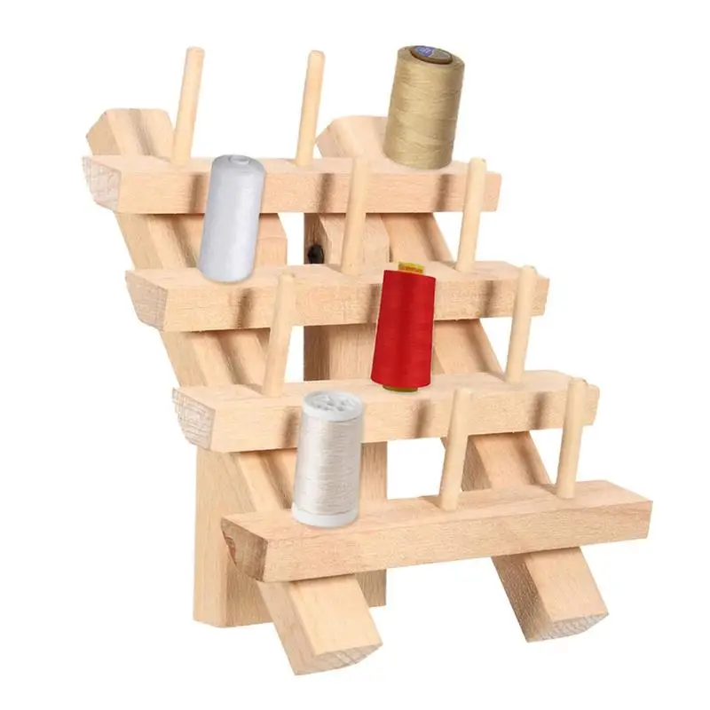 

Wooden Thread Rack 12-Spool Thread Holder Organizer For Embroidery Wooden Folding Thread Holder Organizer For Quilting Cross