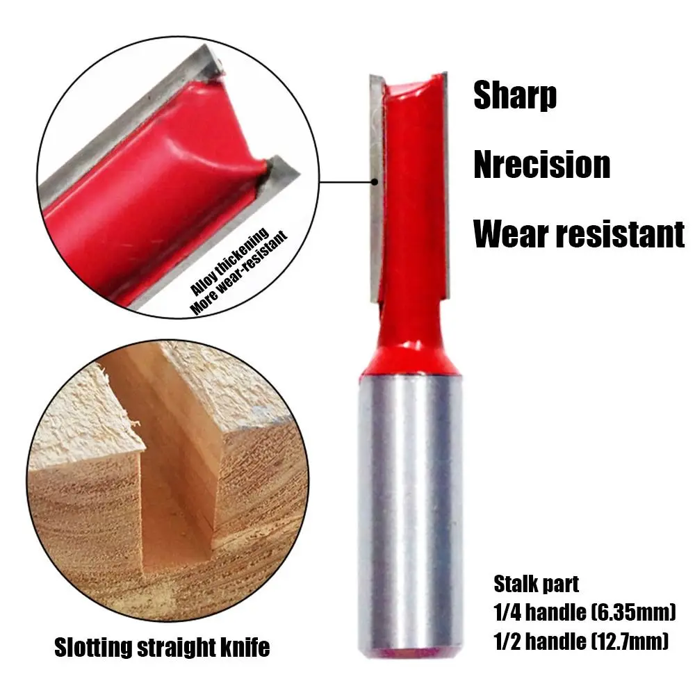 Прямая фреза из сплава с двумя краями хвостовик 1/4 дюйма 1/2 деревообрабатывающий