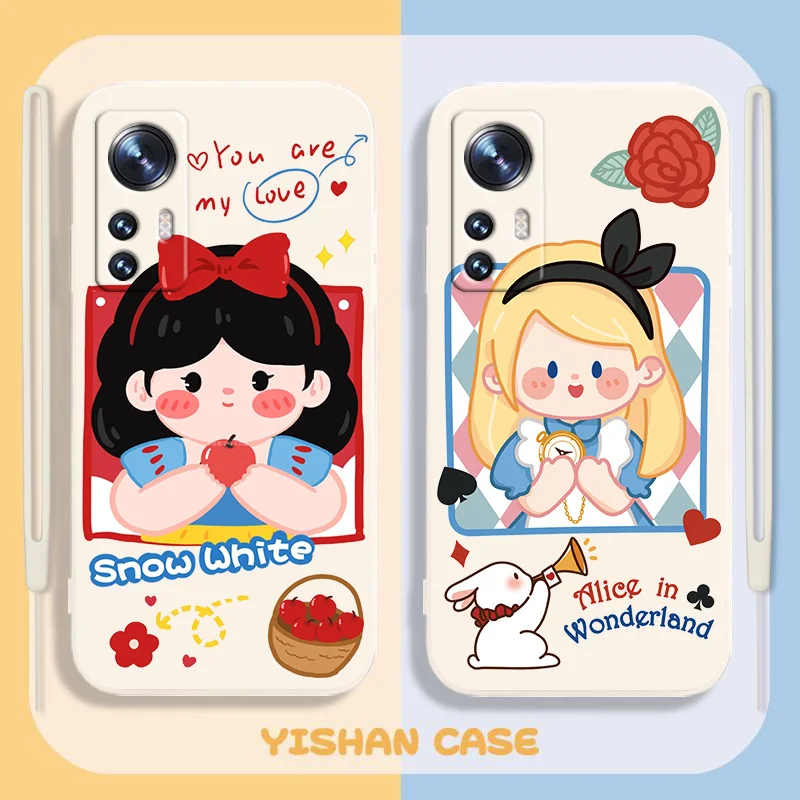 

Disney Princess Alice Little Red For Xiaomi Mi 12S 12 12X 11i 11T 11 10 10S 10T 9 Pro Lite Ultra 5G Liquid Rope TPU Phone Case